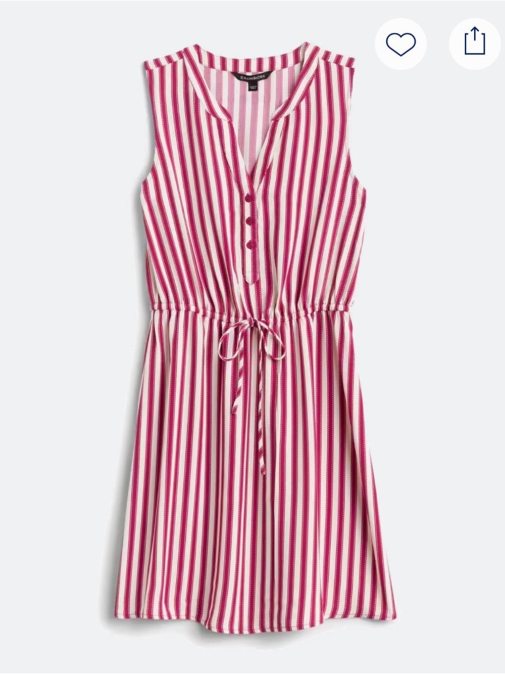41 Hawthorn Claira Burgundy and White Striped Button-Front Dress